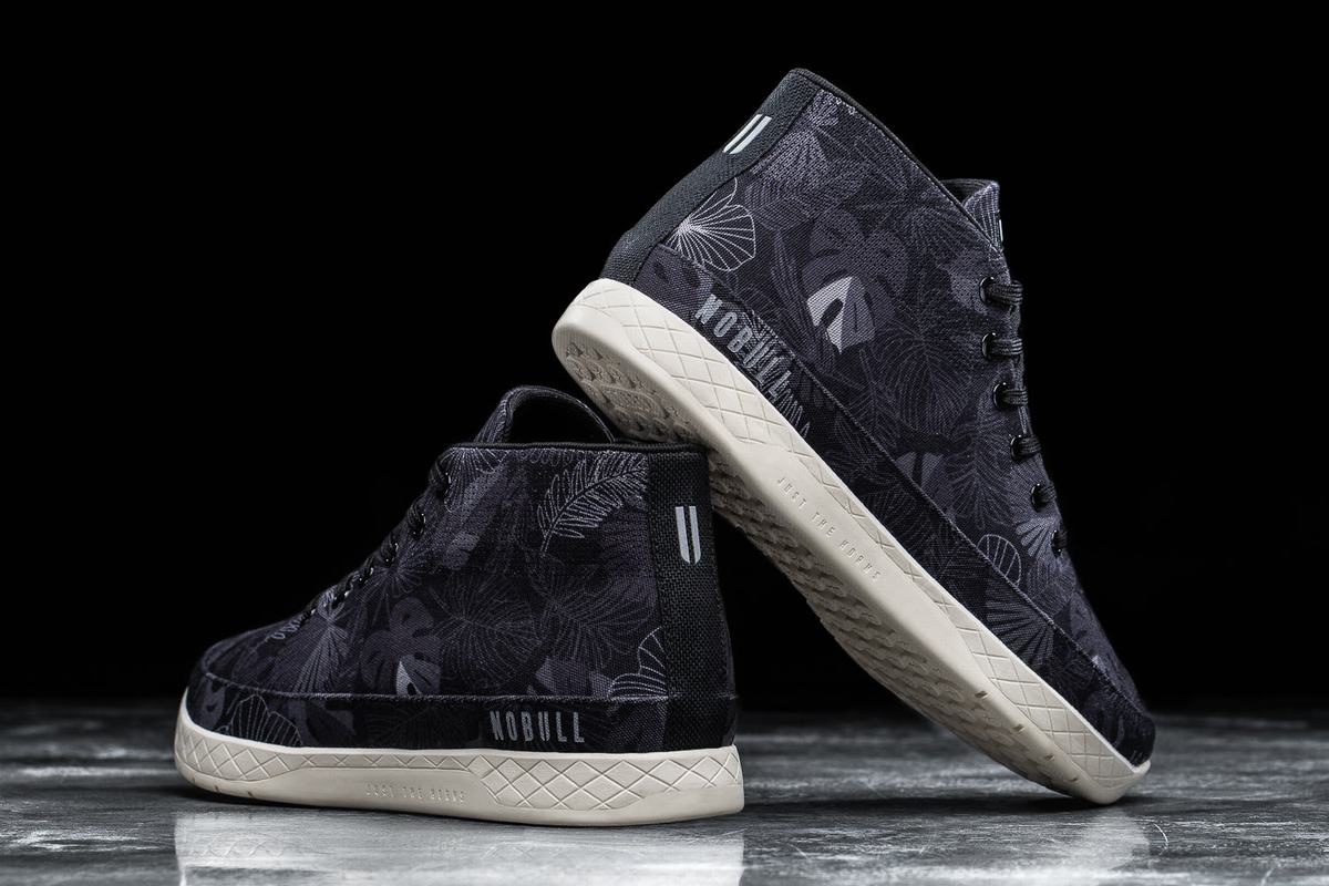 Nobull Canvas Mid Men's Trainers Black | Australia (AE5906)